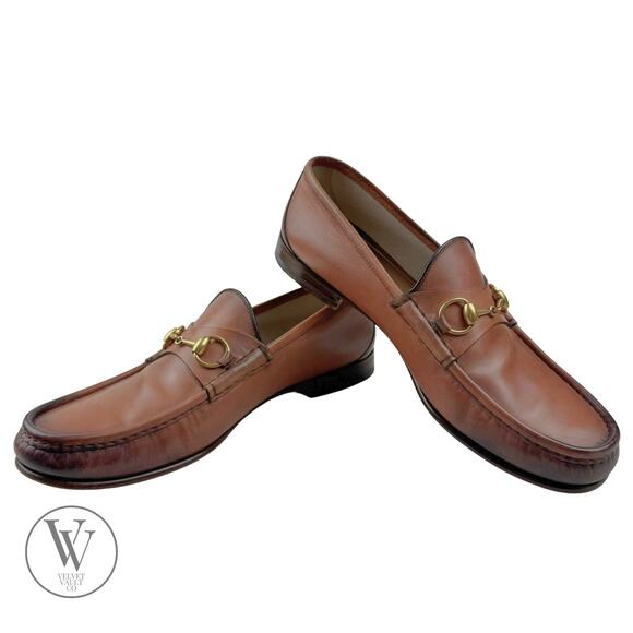 GUCCI Brown Leather 1953 Roos Classic Horsebit Loafer Mens 10 ITALY - Picture 7 of 11